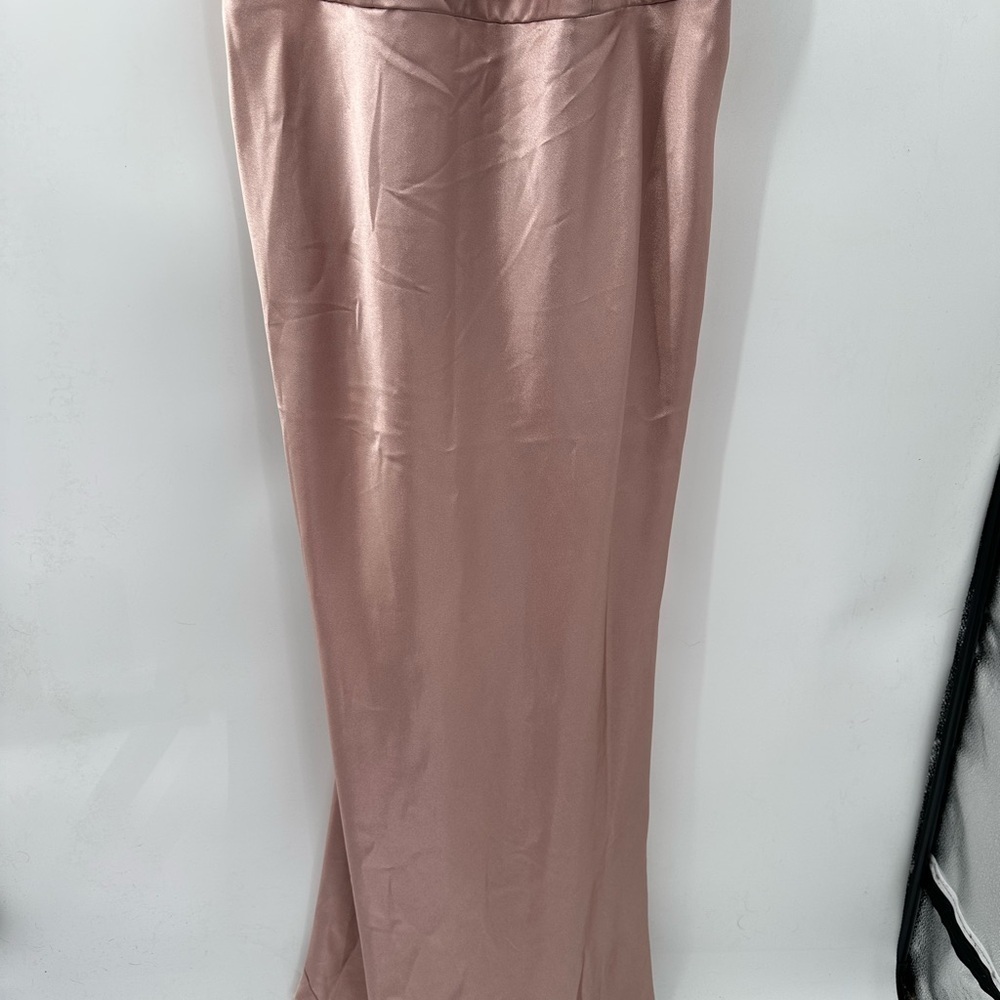 NWT JENNY YOO Alessia satin elegant formal Apricot bridal wedding cocktail gown - Picture 5 of 16